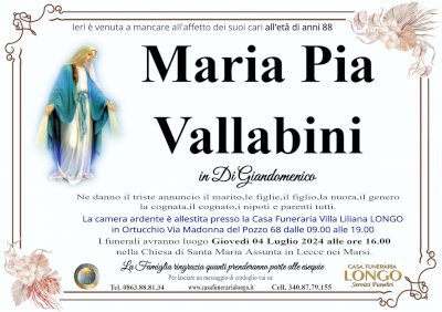 MARIA PIA VALLABINI in DI GIANDOMENICO