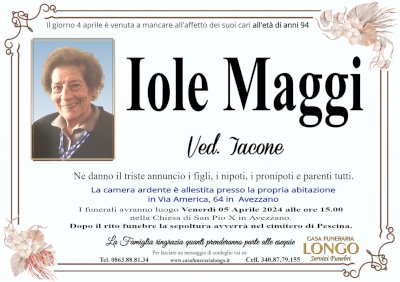 IOLE MAGGI in IACONE