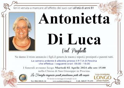 ANTONIETTA DI LUCA in PUGLIELLI