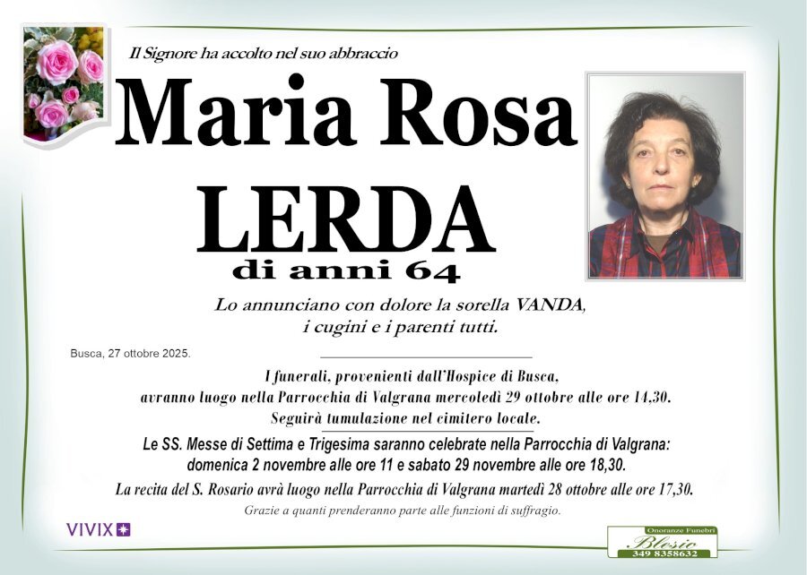 Manifesto di MARIA ROSA LERDA
