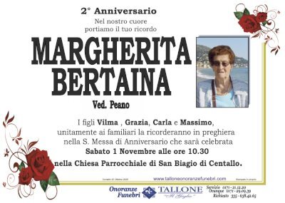 MARGHERITA BERTAINA ved. PEANO