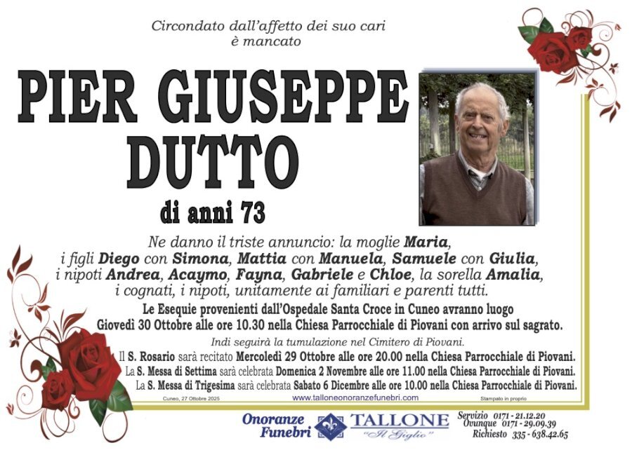 Manifesto di PIER GIUSEPPE DUTTO