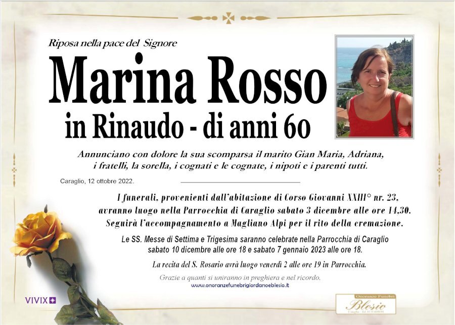 Manifesto di MARINA ROSSO in RINAUDO