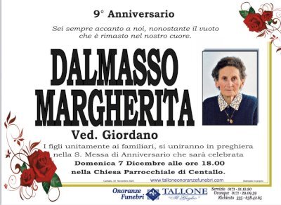 MARGHERITA DALMASSO ved. GIORDANO