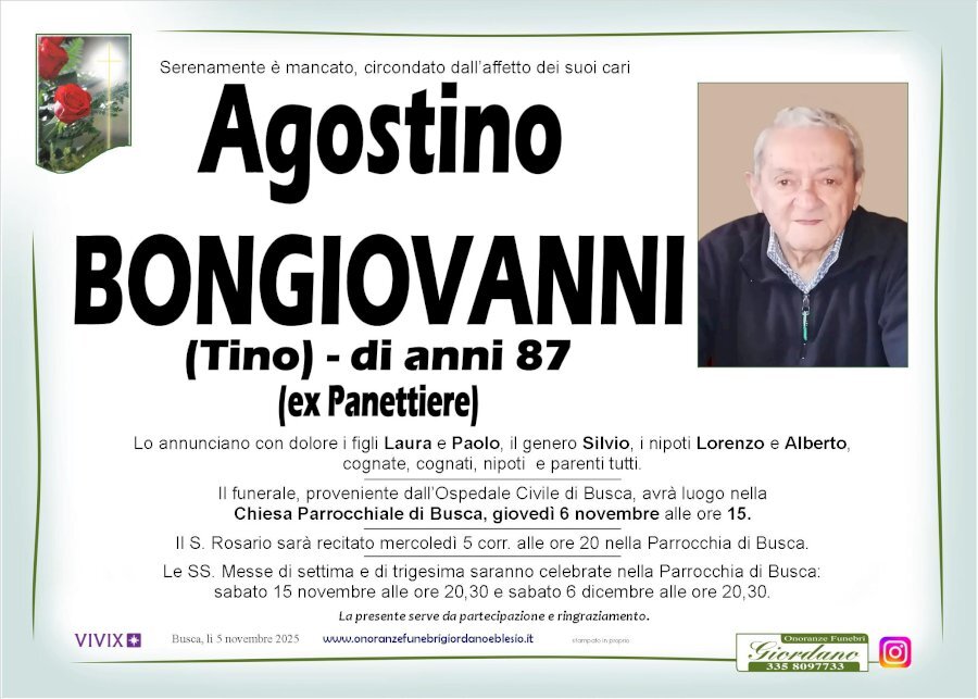 Manifesto di AGOSTINO BONGIOVANNI "TINO"