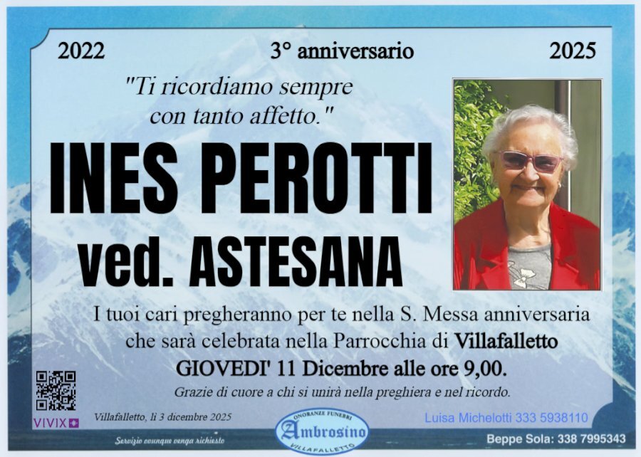 Manifesto di INES PEROTTI ved. ASTESANA