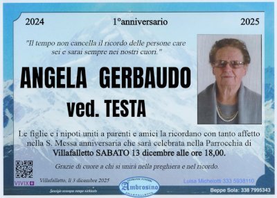 ANGELA GERBAUDO ved. TESTA