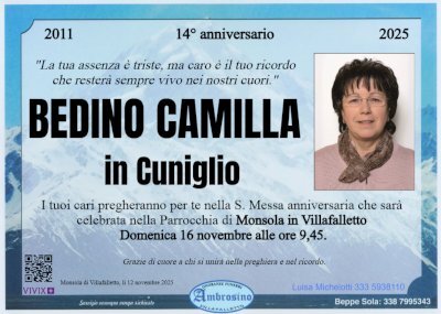 CAMILLA BEDINO in CUNIGLIO