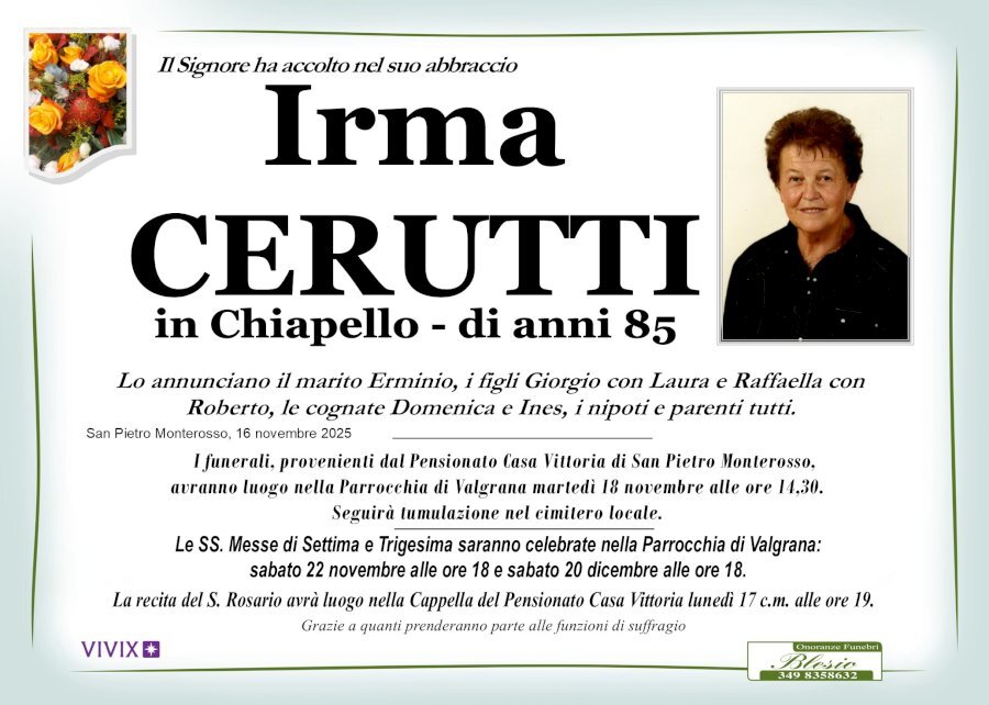 Manifesto di IRMA CERUTTI in CHIAPELLO