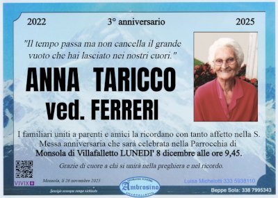 ANNA TARICCO ved. FERRERI