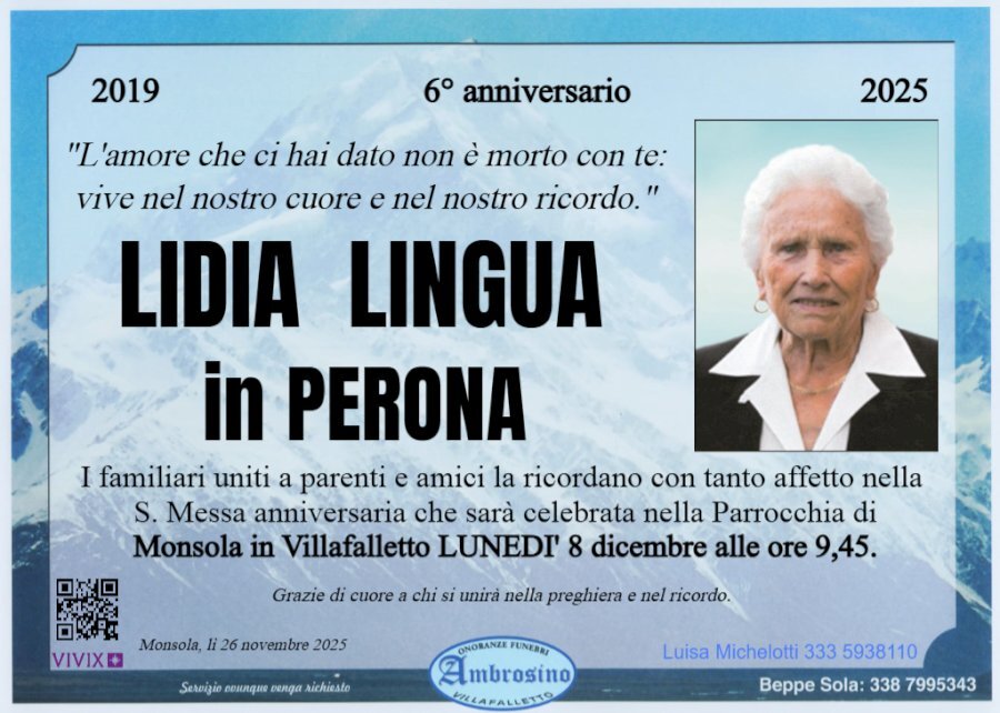 Manifesto di LIDIA LINGUA in PERONA