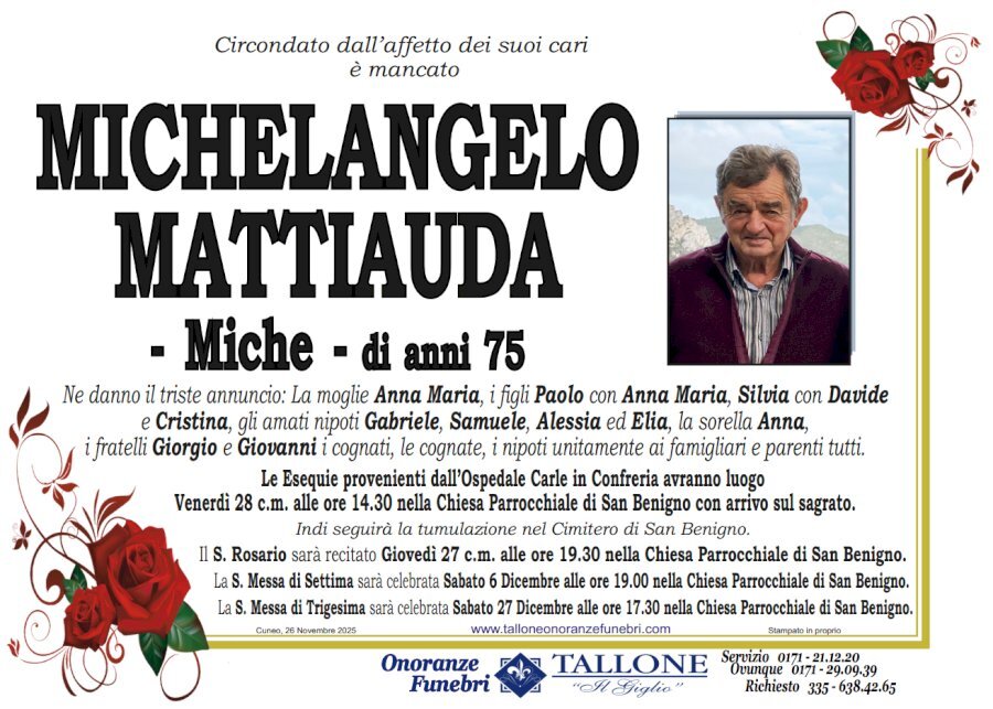 Manifesto di MICHELANGELO MATTIAUDA "MICHE"