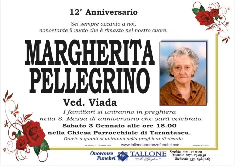 Manifesto di MARGHERITA PELLEGRINO ved. VIADA